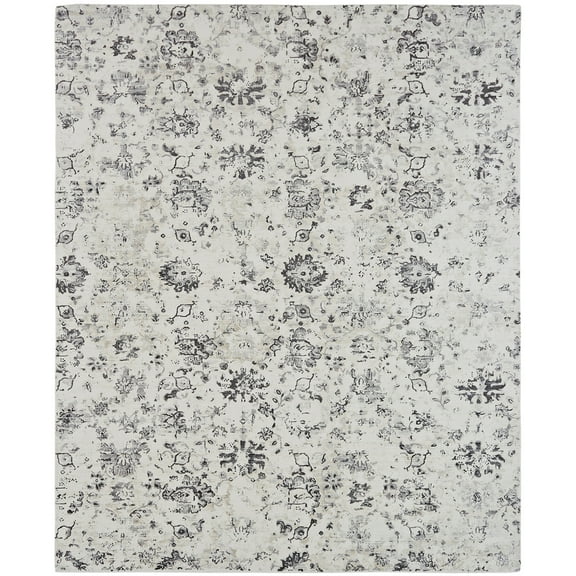 Kalaty Remy Area Rug RY-065 Gray Bulbs Scrolls 7' 6" x 9' 6" Rectangle