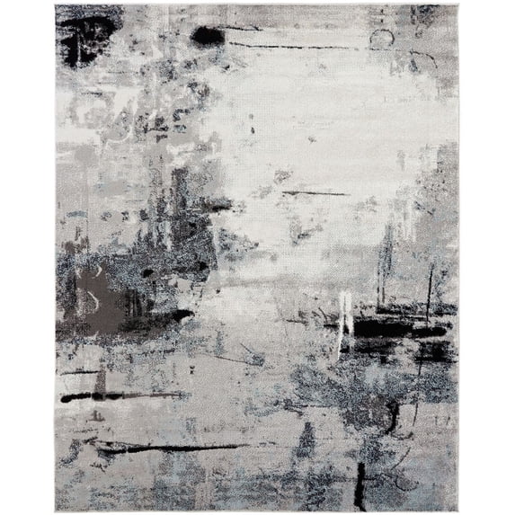Kalaty Solstice Area Rug SC-056 Grey Tones / White Distorted Faded 8' 6" x 11' 6" Rectangle