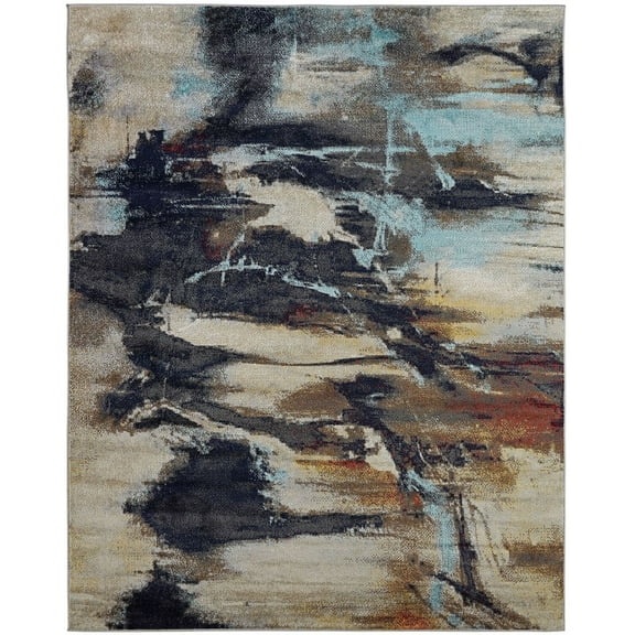 Kalaty Solstice Area Rug SC-057 Desert Skies Blotches Bleached 7' 9" x 9' 9" Rectangle