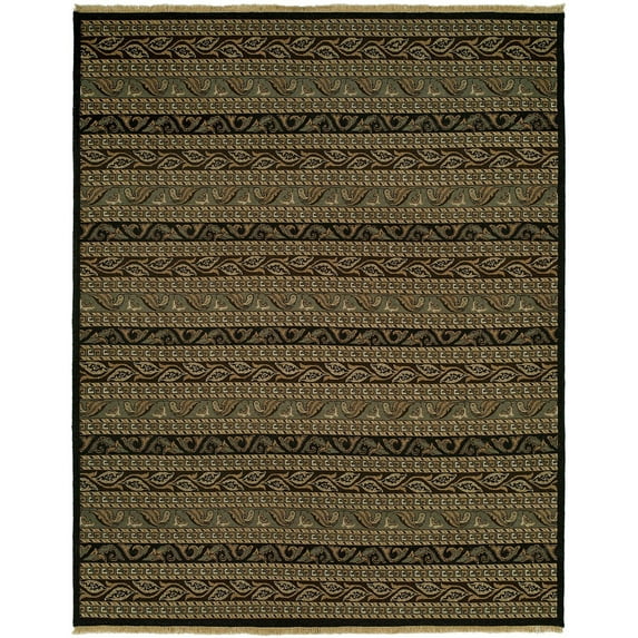 Kalaty Soumak Natural Area Rug SL-249 Earth Banded Rows 4' x 6' Rectangle