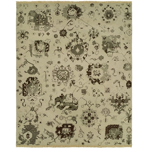 Kalaty Soumak Natural Area Rug SL-250 Muslin Bulbs Scrolls 6' x 9' Rectangle