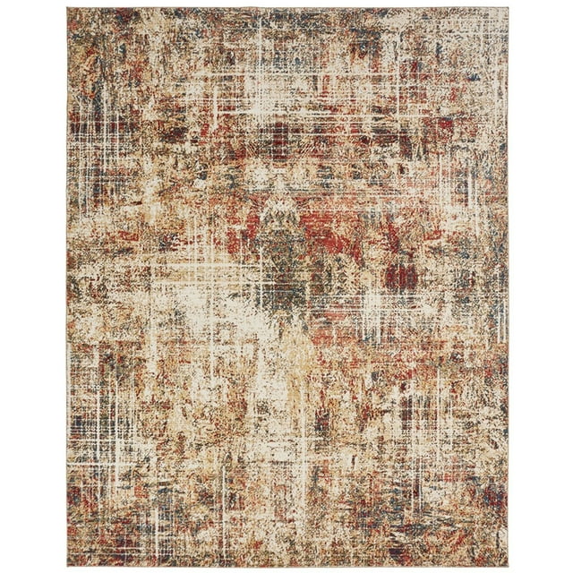 Kalaty Theory Area Rug TY-673 Ivory/Crimson Vintage Faded 9' x 12' Rectangle