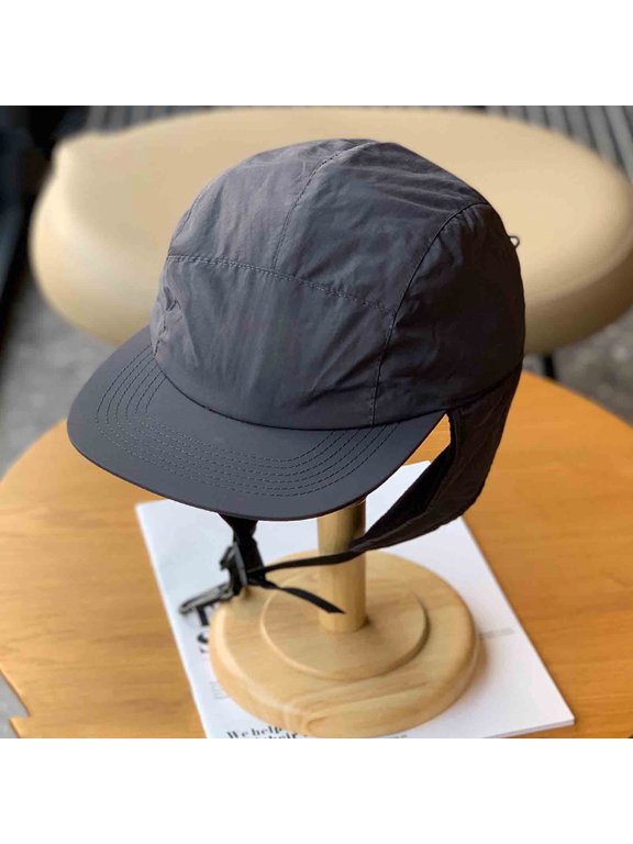 Baseball Cap Women Men with Ear Flaps Winter Windproof Warm Trapper Hat for Cold Weather