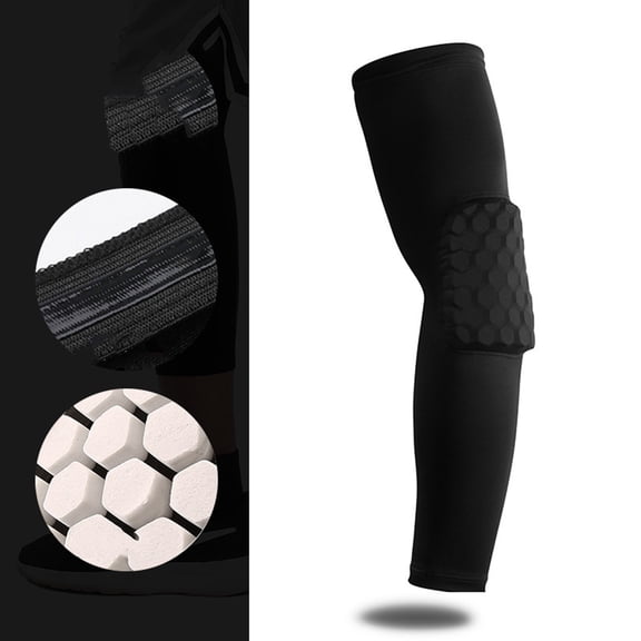 Kalauyu Basketball Arm Sleeve with Honeycomb Pad Compression Elbow Sports Support Protective Arm Guard