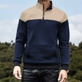 thumbnail image 1 of Kalauyu COOFANDY Quarter Zip Pullover Men Long Sleeve Sweatshirts for Men Fleece Sweater Fall, 1 of 9