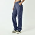 thumbnail image 1 of Kalauyu Cargo Pants for Women High Waisted Casual Pants Baggy Stretchy Wide Leg Y2K Streetwear, 1 of 8