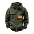 thumbnail image 1 of Kalauyu Full Zip Hoodies for Men Tactical Work Pullover Hoodies Vintage Long Sleeve Athletic Gym Sweatshirts with Pockets, 1 of 6
