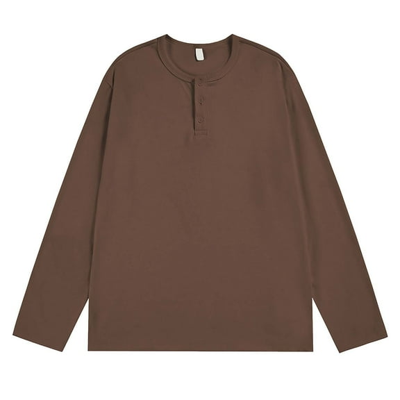 Kalauyu Long Sleeve Henley Shirts for Men Soft Thermal Fall Shirts Available in Big & Tall
