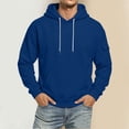 thumbnail image 1 of Kalauyu Long Sleeve Hoodies Tees for Men Drawstring Hood Cargo with Pocket Casual Fall Winter Loose Sports Solid Pullover Sweatshirts, 1 of 6