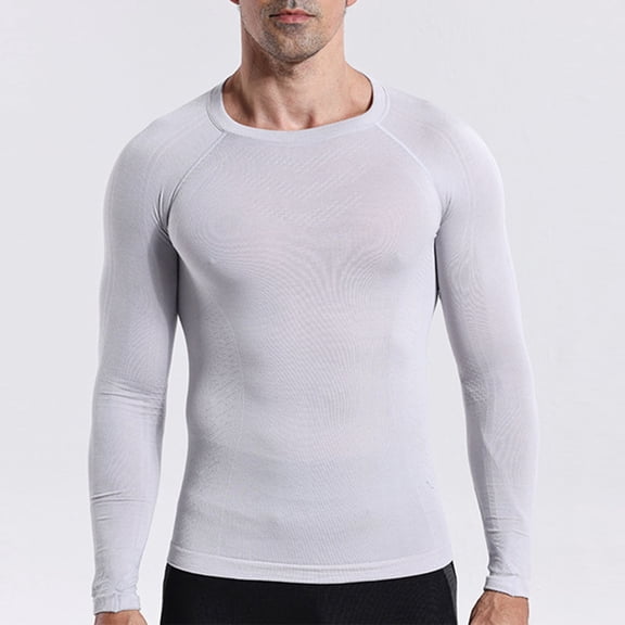 Kalauyu Long Sleeve Shirts for Men - Quick Dry Moisture Wicking T-Shirts for Fitness Gym