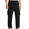 thumbnail image 1 of Kalauyu Men Cargo Sherpa Fleece Lined Drawstring Pants Winter Thermal Active Outdoor Sports Multiple Pockets Track Jogger Pants, 1 of 4