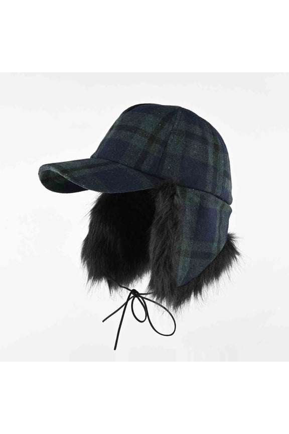Men Hat Winter Russian Hat with Faux Fur Earflap Hat Windproof for Skiing