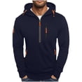 thumbnail image 1 of Kalauyu Men Hoodies Casual Hoodies for Men with Zip Pockets Quarter Zip Long Sleeve Sweatshirt Sports Hooded Jacket, 1 of 4