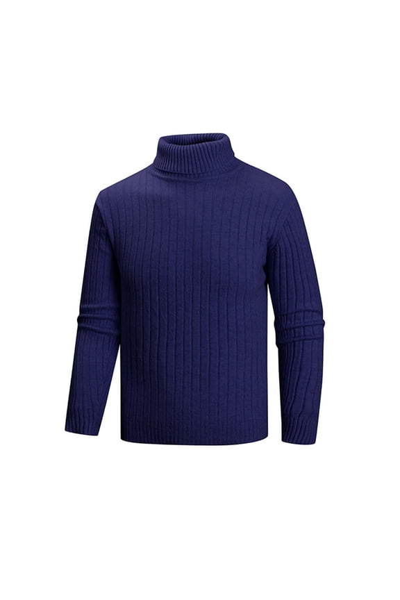 Men Turtleneck Sweater Long Sleeve Cable Knit Sweaters Slim Fit Mock Neck Twisted Pullover