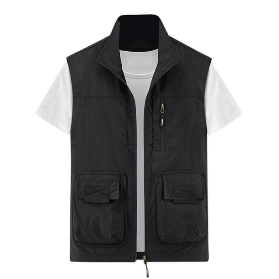 Kalauyu Men's Cargo Vest Quick-drying Lightweight Outdoor Fishing Work Safari Travel Photo Multi Pockets Jacket Vest