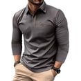 thumbnail image 1 of Kalauyu Men's Casual Shirts Classic Long Sleeve Basic Button T-Shirt Lightweight Cotton Golf Tops with Pocket, 1 of 9
