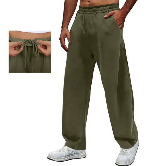 Kalauyu Men's Casual Sweat Pants Loose Fit Drawstring Waist Lightweight Men Sweatpants Jogging Pants