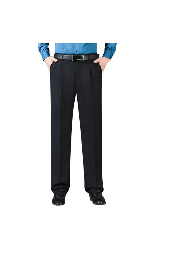 Men's Classic-Fit Wrinkle-Resistant Stretch Flat-Front Dress Pant