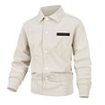 thumbnail image 1 of Kalauyu Men's Corduroy Shacket with Pockets Button Down Work Jackets Casual Long Sleeve Jacket, 1 of 9