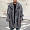thumbnail image 1 of Kalauyu Men's Faux Fur Coat Winter Long Faux Coat Fluffy Thick Trench Coat for Men, 1 of 8