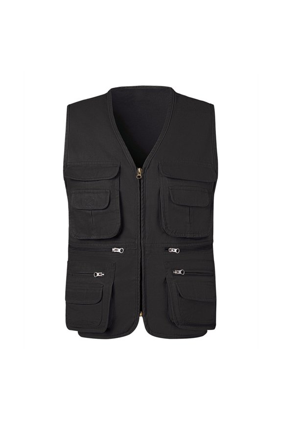 Men's Fishing Vest Utility Safari Travel Vest with Pockets Outdoor Work Photo Cargo Fly Summer Vest