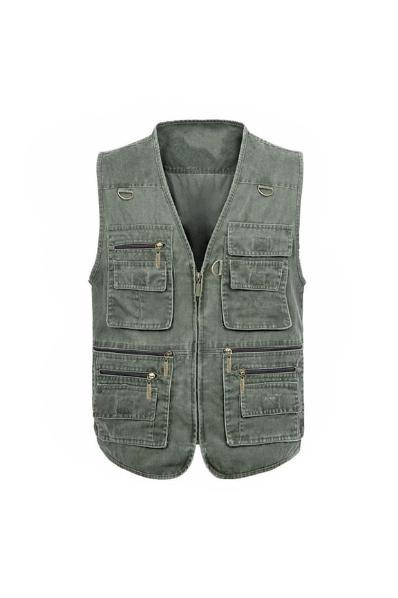 Men's Fishing Vest Utility Safari Travel Vest with Pockets Outdoor Work Photo Cargo Fly Summer Vest