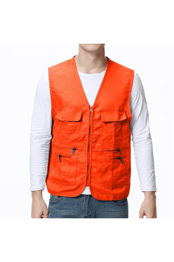 Men's Fishing Vest Utility Safari Travel Vest with Pockets Outdoor Work Photo Cargo Fly Summer Vest