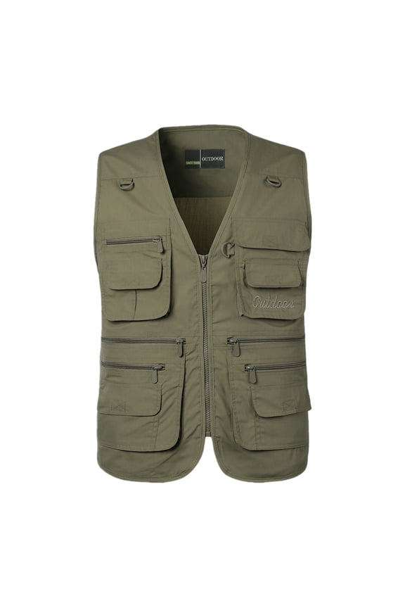 Men's Fishing Vest Utility Safari Travel Vest with Pockets Outdoor Work Photo Cargo Fly Summer Vest