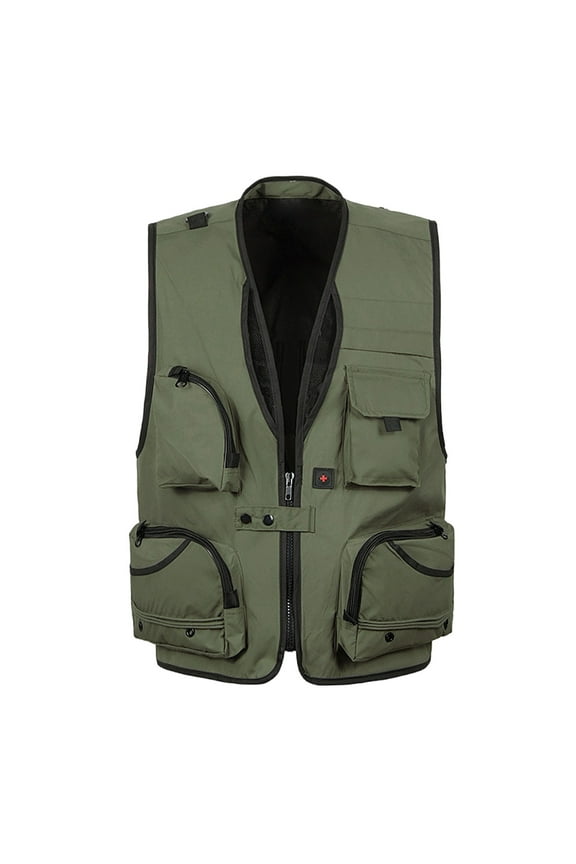 Men's Fishing Vest Utility Safari Travel Vest with Pockets Outdoor Work Photo Cargo Fly Summer Vest