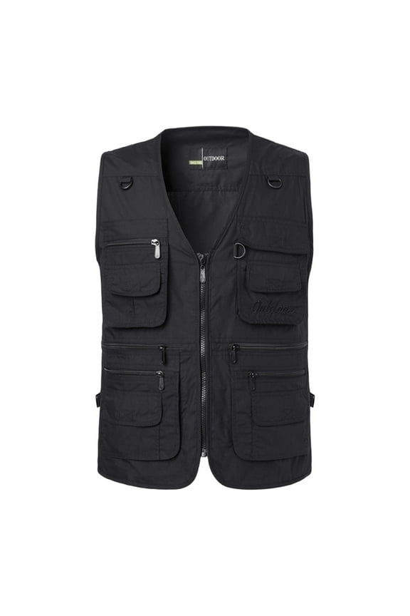 Men's Fishing Vest Utility Safari Travel Vest with Pockets Outdoor Work Photo Cargo Fly Summer Vest