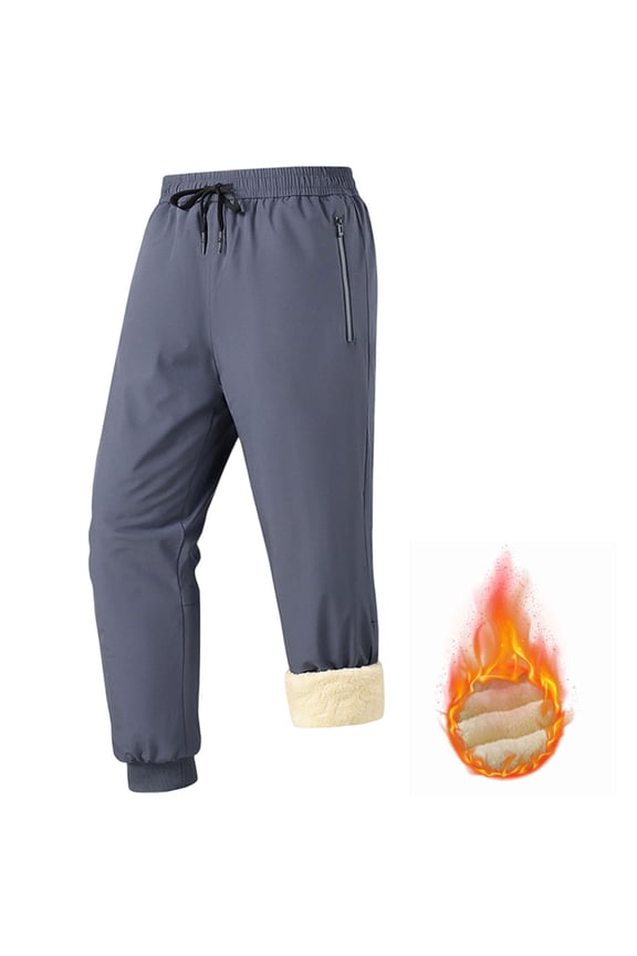Men's Fleece Lined Pants Athletic Running Joggers Winter Warm Wind Sweatpants for Active Gym Track Jogging