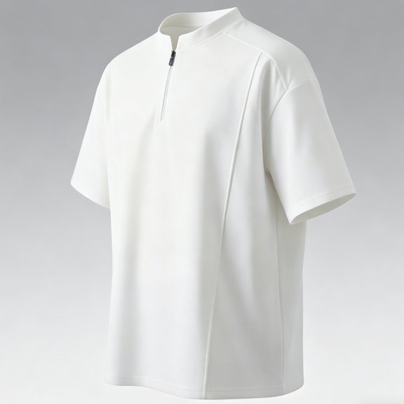 Kalauyu Men's Half Zip Short Sleeve Shirts Stand Collar Henley T Shirts Textured Loose Casual Daily Travel Summer Tops