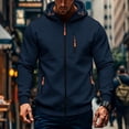 thumbnail image 1 of Kalauyu Men's Jackets Contrast Hoodies Lightweight Sweatshirt Color Block Jacket Coats, 1 of 4