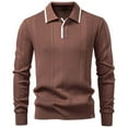thumbnail image 1 of Kalauyu Men's Knit Lapel Sweater Classic Casual Long Sleeve Collared Pullover Sweater, 1 of 9