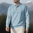 thumbnail image 1 of Kalauyu Men's Knit Shirts Long Sleeve Button Up Pullover Sweater Textured Casual Collared Tops, 1 of 3