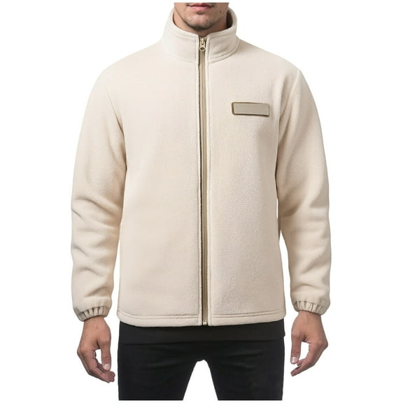 Kalauyu Men's Lightweight Polar Fleece Jacket Full Zip Casual Coat Soft Warm Outwear with Pockets