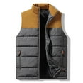 thumbnail image 1 of Kalauyu Men's Puffer Vest Casual Stand Collar Quilted Waistcoat Outdoor Padded Ski Vest, 1 of 5