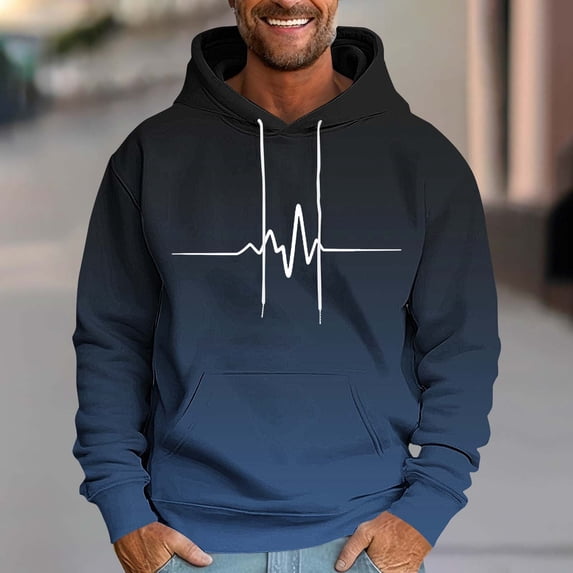 Kalauyu Men's Pullover Hoodie Loose Fit Soft Hooded Sweatshirt with Pockets
