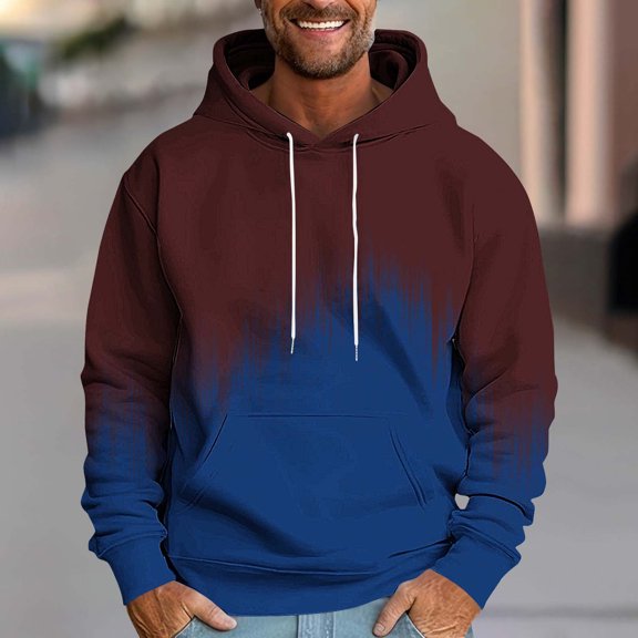 Kalauyu Men's Pullover Hoodie Loose Fit Soft Hooded Sweatshirt with Pockets
