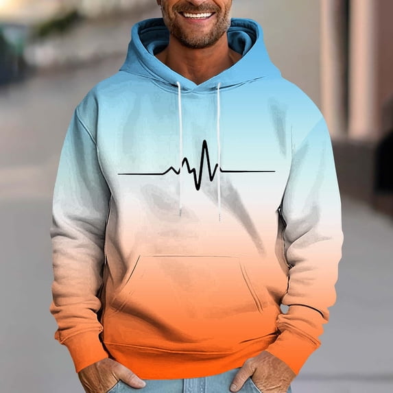 Kalauyu Men's Pullover Hoodie Loose Fit Soft Hooded Sweatshirt with Pockets