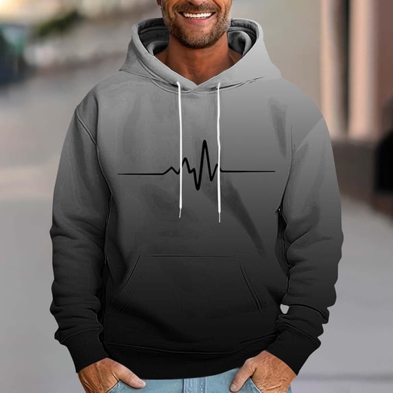 Kalauyu Men's Pullover Hoodie Loose Fit Soft Hooded Sweatshirt with Pockets
