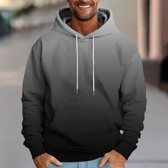 Kalauyu Men's Pullover Hoodie Loose Fit Soft Hooded Sweatshirt with Pockets