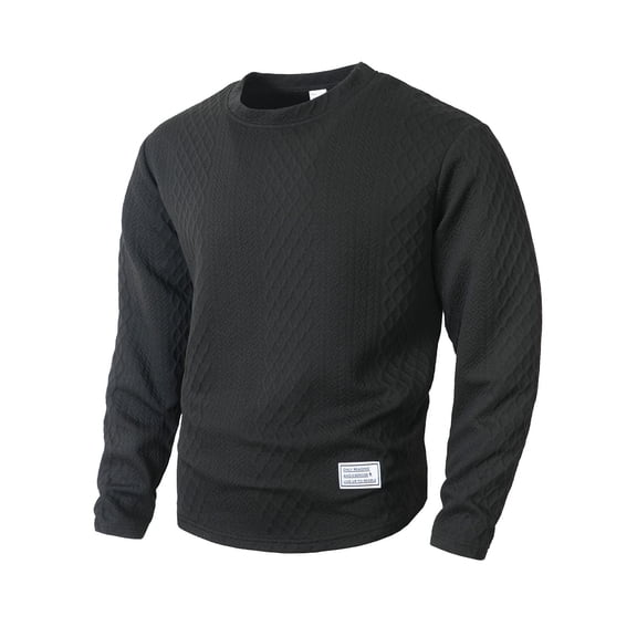 Kalauyu Men's Pullover Sweater Fisherman Cable Knit Crewneck Sweater Winter Casual Knitted Sweaters