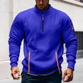 thumbnail image 1 of Kalauyu Men's Quarter Zip Pullover Sweatshirts Casual Fleece Cotton Sweater Fall Winter Warm Mock Neck with Pockets, 1 of 4