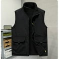 thumbnail image 1 of Kalauyu Men's Sherpa-Lined Vest, Mens Loose Fit Winter Insulated Workwear Mock-Neck Vest, 1 of 4