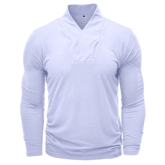 Kalauyu Men's Shirt Long Sleeve Front Placket Pullover T Shirt Tops Fall Winter Spring