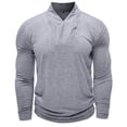 thumbnail image 1 of Kalauyu Men's Shirt Long Sleeve Front Placket Pullover T Shirt Tops Fall Winter Spring, 1 of 7