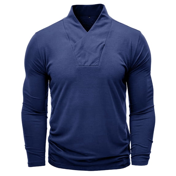 Kalauyu Men's Shirt Long Sleeve Front Placket Pullover T Shirt Tops Fall Winter Spring