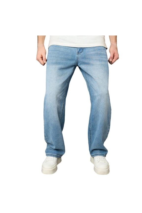Men's Stretch Regular Fit Straight-Leg Fashion Comfort Waist Denim Pants Jeans