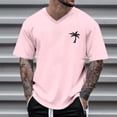 thumbnail image 1 of Kalauyu Men's T Shirt Short Sleeve Palm Tree Print V Neck T-Shirt Casual Summer Classic Basic Tee Shirts, 1 of 4